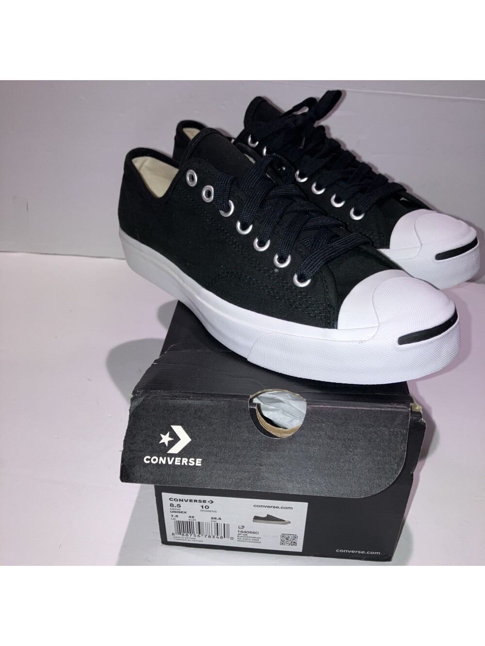 Converse Jack Purcell Black/White Men’s 8.5 Women’s 10 NEW RARE